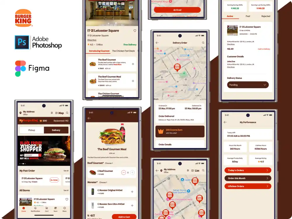 Burger King India food ordering app interface