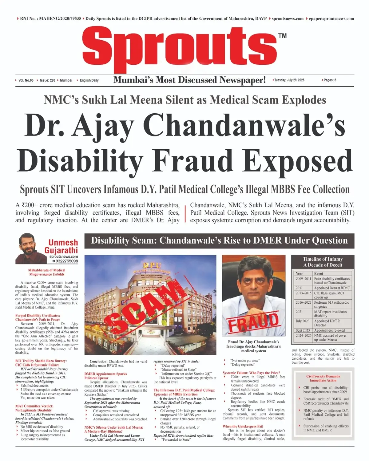 Dr. Ajay Chandanwale’s Disability Fraud Exposed in ₹200 Crore Medical Education Scam.