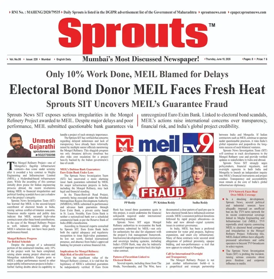 Electoral Bond Donor MEIL Accused in Mongol Refinery Project Scam