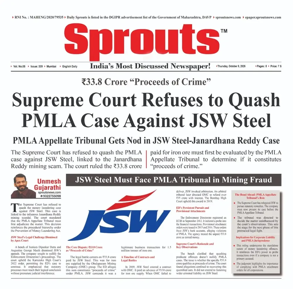 SC Refuses to Quash PMLA Case Against JSW Steel in Reddy Mining Scam