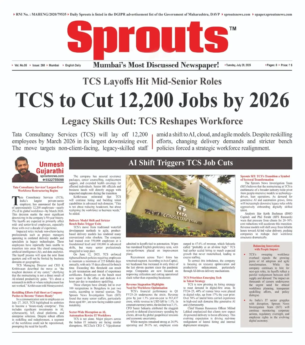 TCS to Cut 12,200 Jobs by 2026 as Legacy Skills Phased Out.