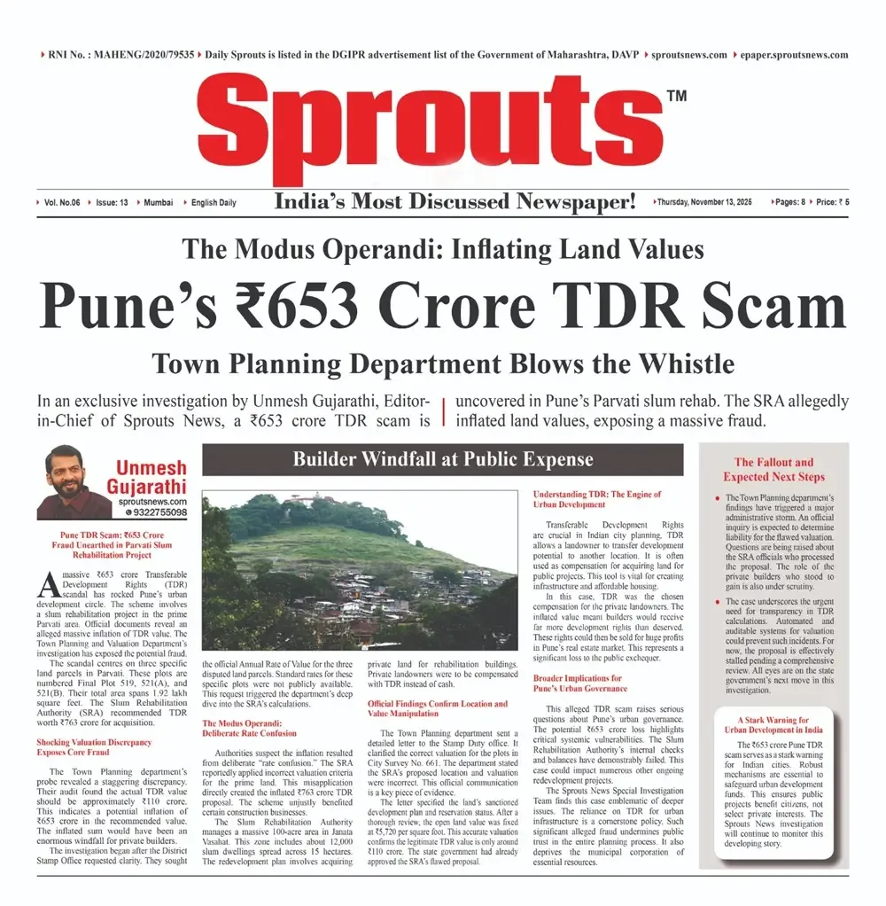 653 Crore Pune TDR Scam Unearthed in Parvati Slum Rehab Project.