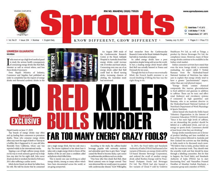 FSSAI Issues Notices to Red Bull, PepsiCo, Reliance, Sting, Hell and Monster Over ‘Energy Drink’ Claims