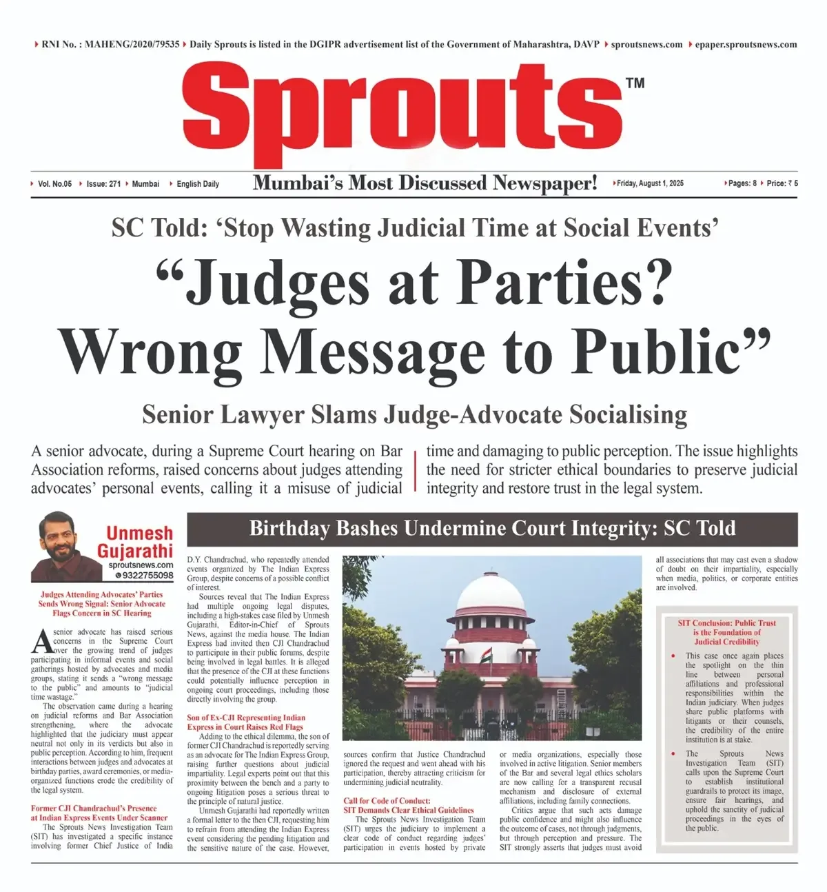 Senior Lawyer Slams Judge-Advocate Socialising