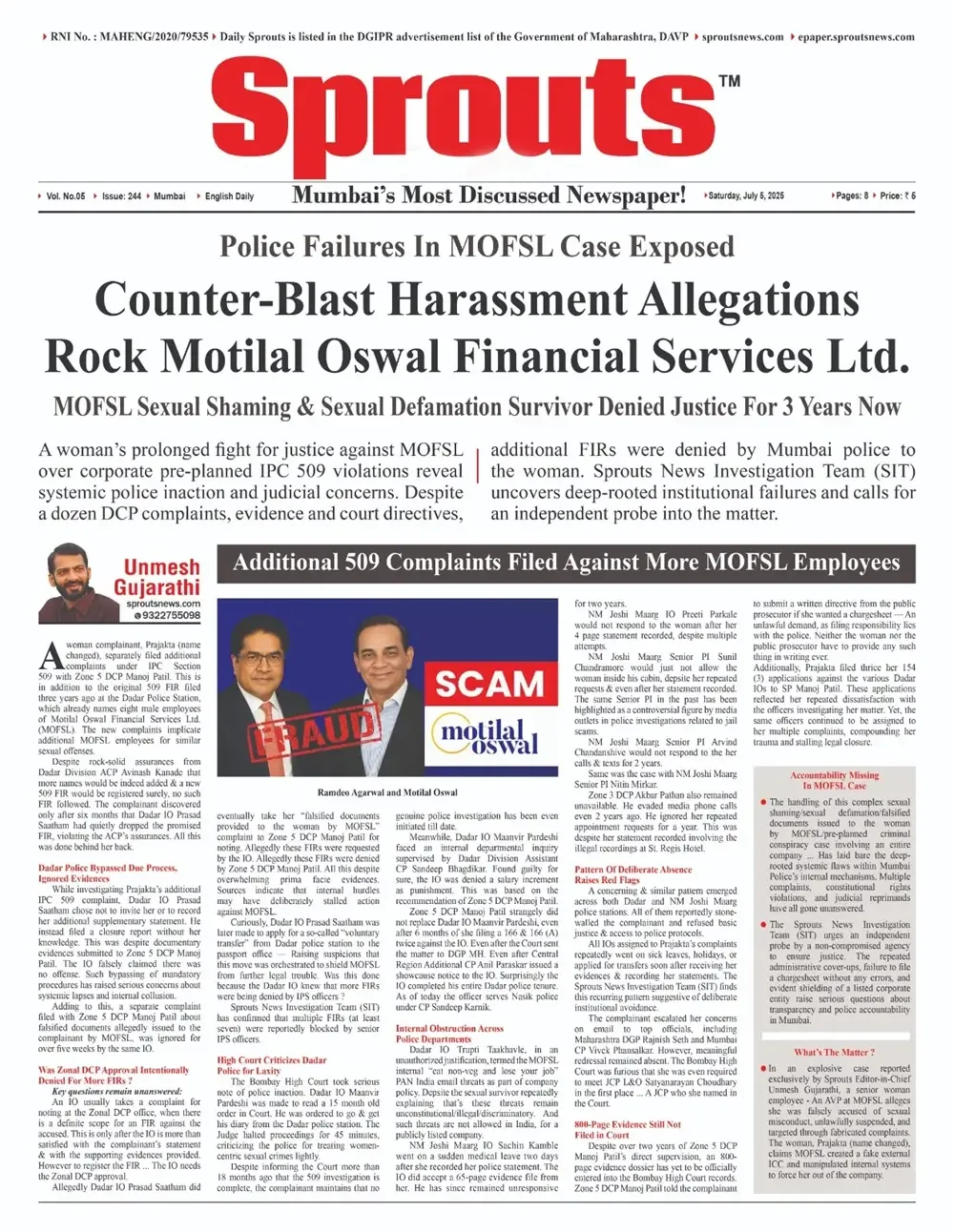 MOFSL Case Explosive Harassment Allegations Shake Motilal Oswal.