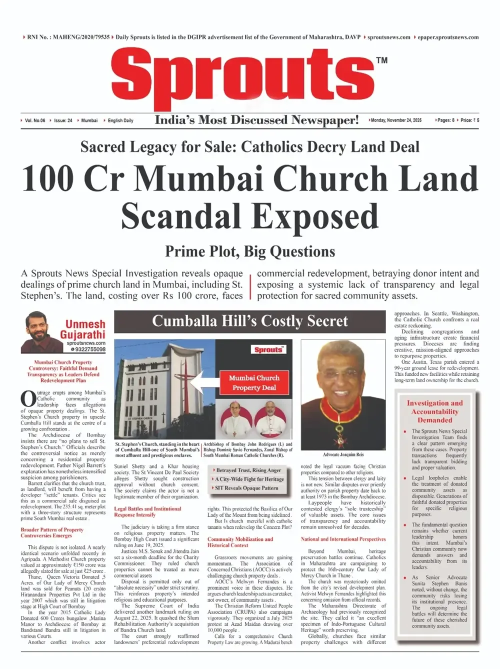Mumbai St. Stephen’s Church Faces Backlash in Redevelopment Controversy