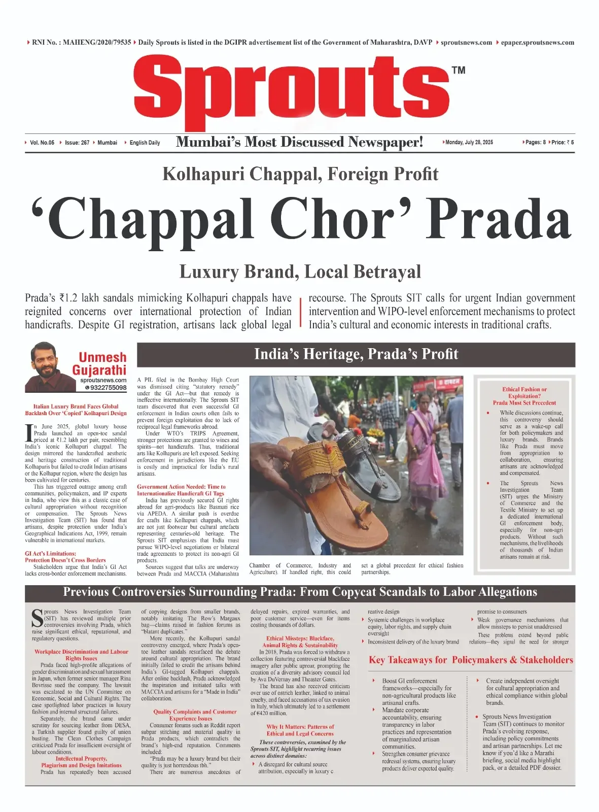 Kolhapuri Chappal Scandal Prada’s ₹1.2 Lakh Luxury, Local Betrayal.