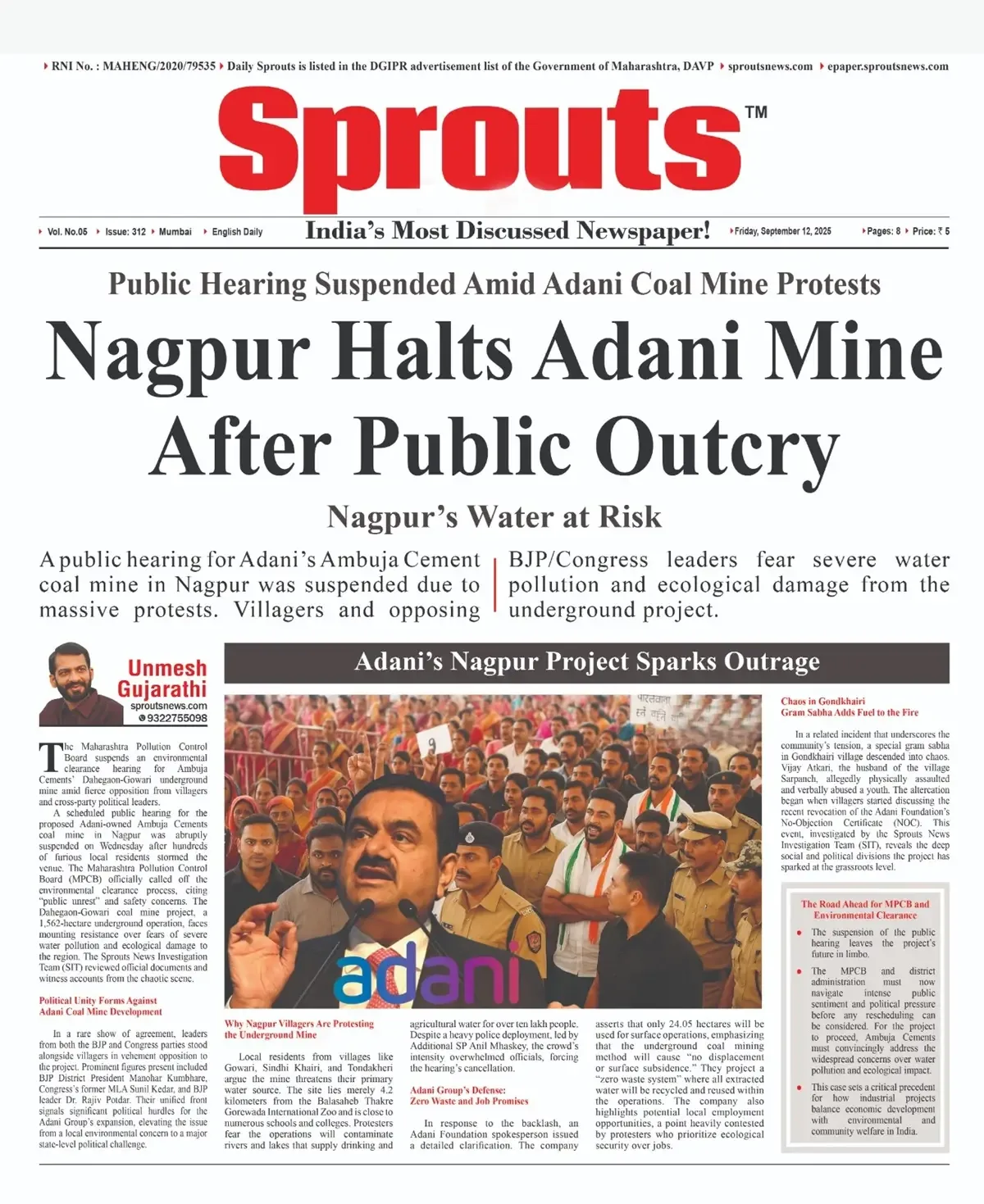 Nagpur Suspends Adani Mine Hearing Amid Public Outcry.
