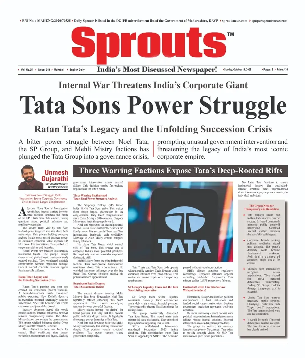 Internal War Erupts in Tata Sons Amid Succession Crisis.