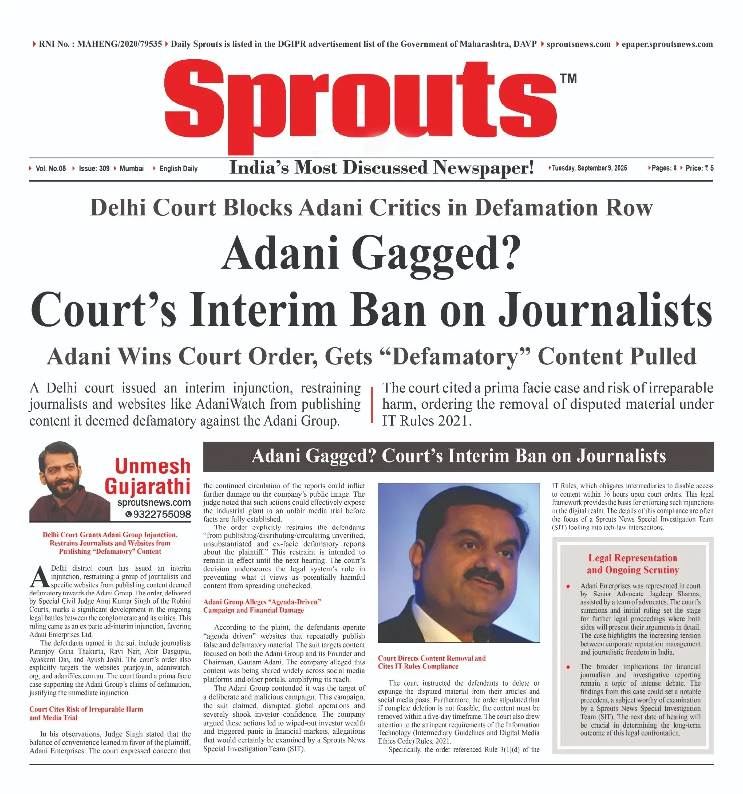 Adani Gagged Delhi Court’s Interim Ban on Journalists Sparks Debate.