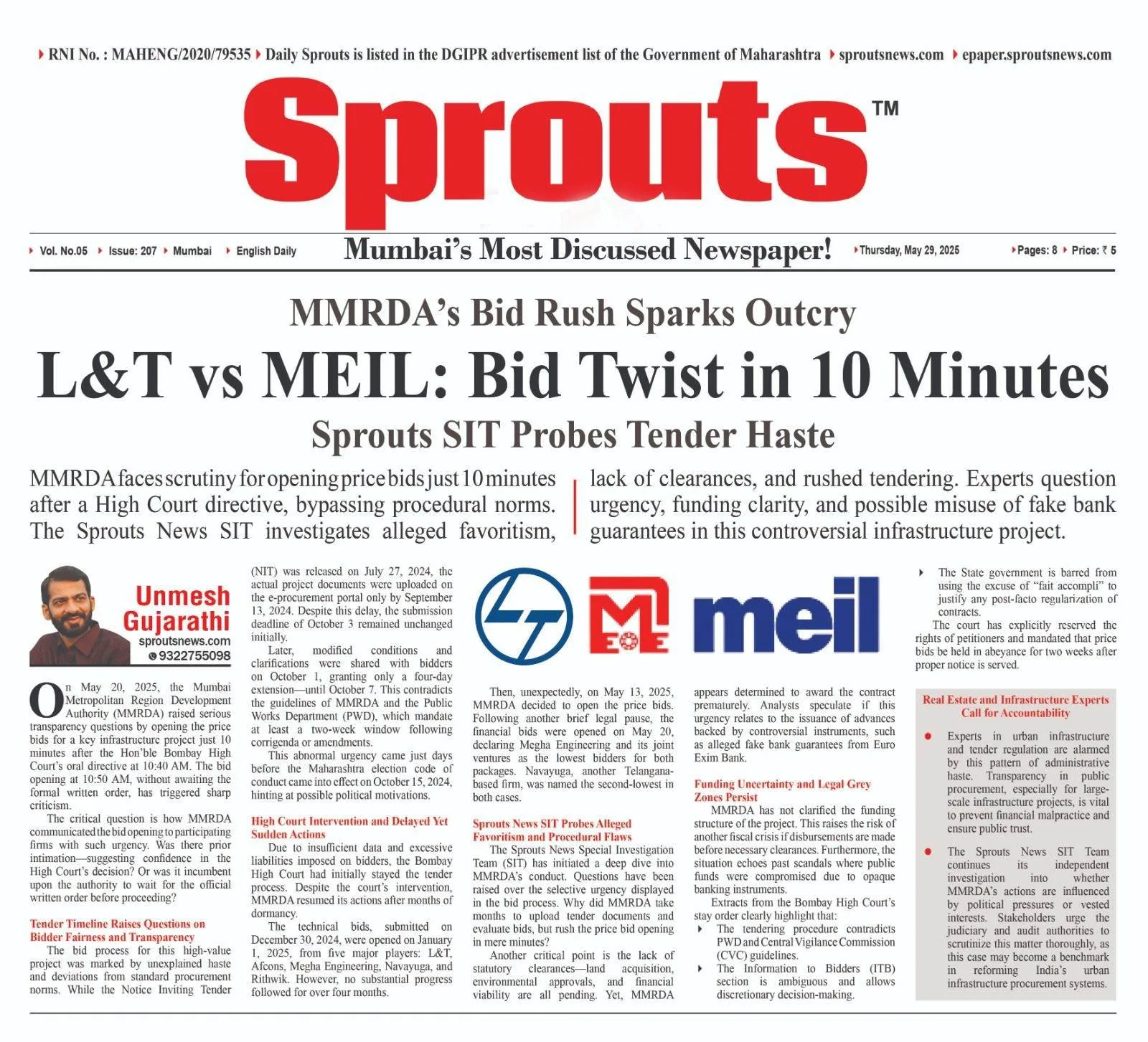 LT vs MEIL Bid Twist in 10 Minutes Rocks MMRDA Tender