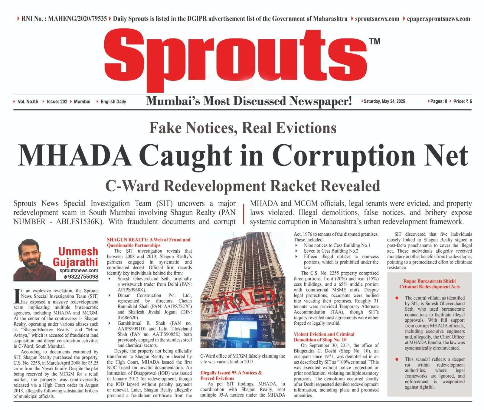 MHADA Shagun Realty Caught in Corruption Net