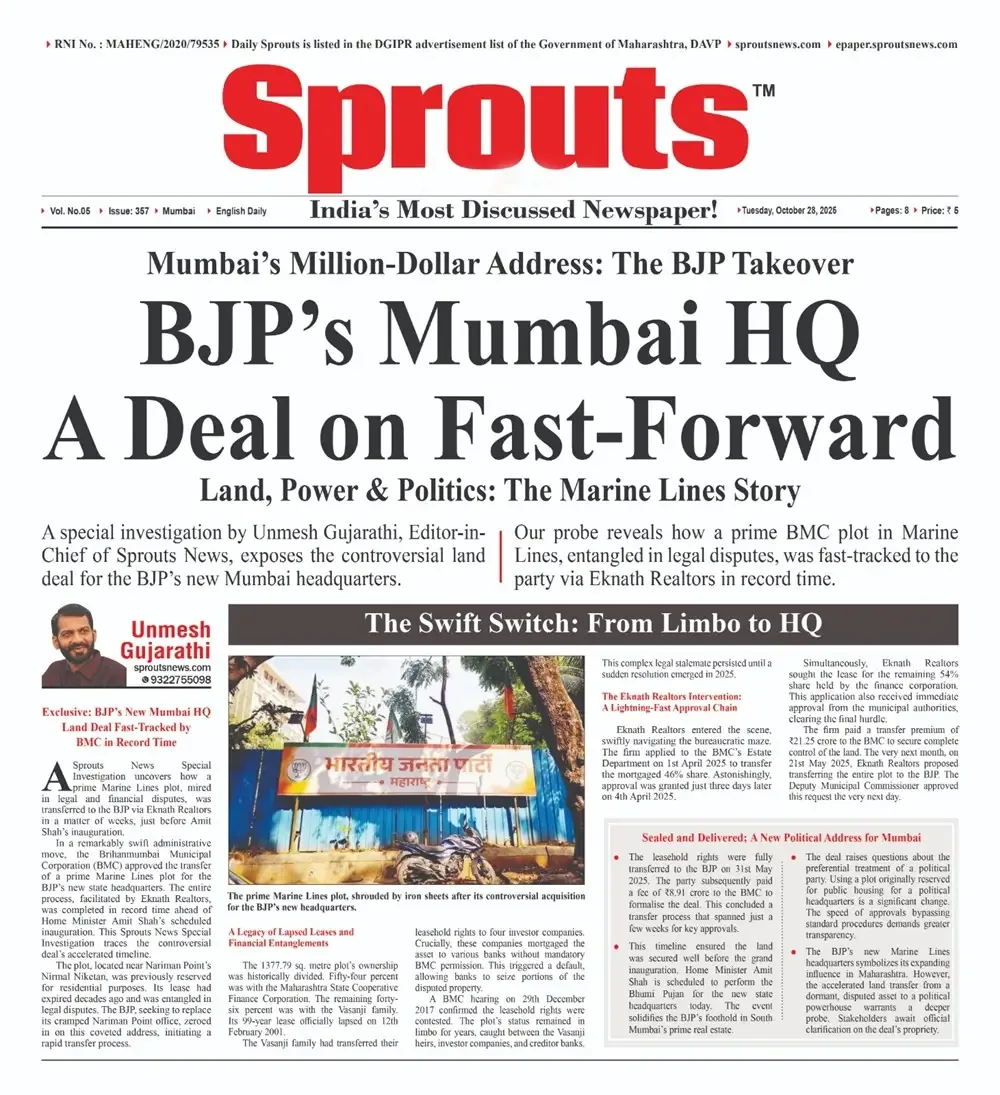 BJP’s Mumbai HQ Land Project Fast-Tracked by BMC.