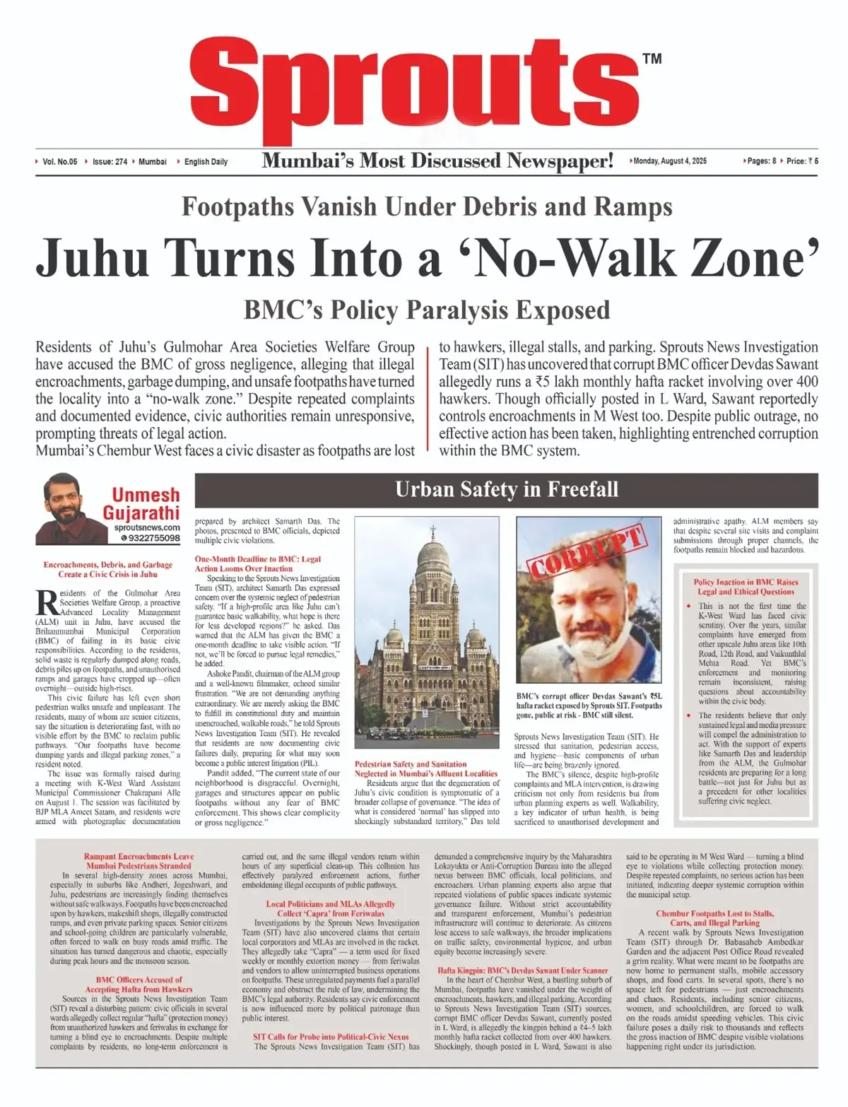 Juhu’s Walkability Crisis Sparks Demand for Safe Public Footpath.