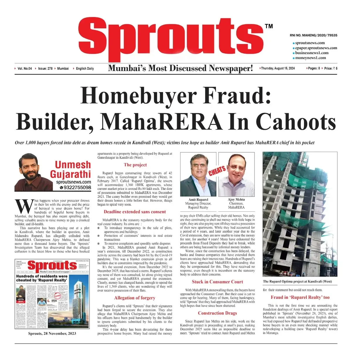 Kandivali Ruparel Optima Buyers Cry Foul Over MahaRERA–Builder Nexus.