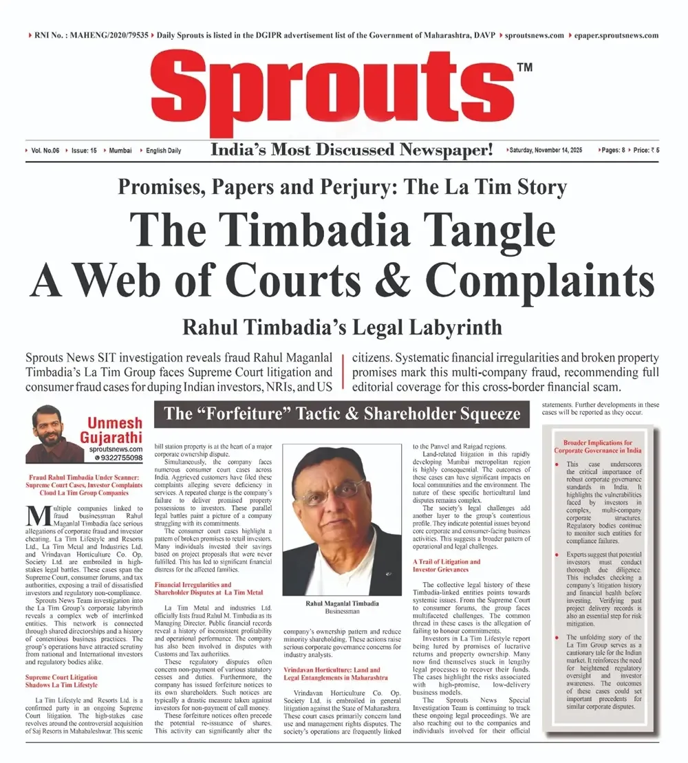 fraud allegations against Rahul Maganlal Timbadia and his La Tim Group companies