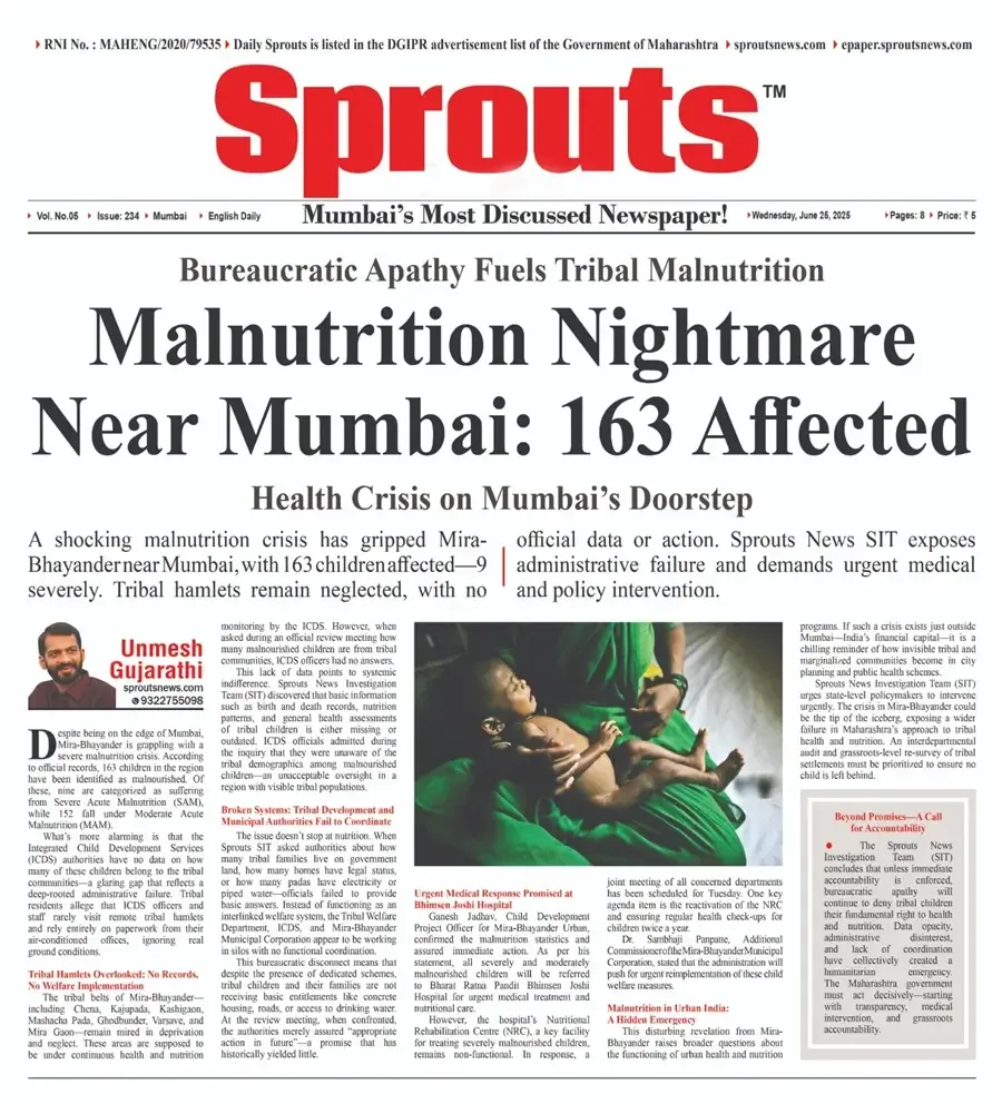 Malnutrition Nightmare Near Mumbai with 163 Children at Risk.